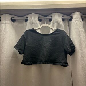 Washed Black Women's Crop Top